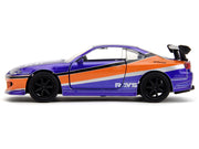 2001 Nissan Silvia S15 RHD (Right Hand Drive) Blue Metallic with Graphics "The Fast and the Furious: Tokyo Drift" (2006) Movie "Fast & Furious" Series 1/32 Diecast Car Model by Jada image 3
