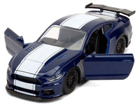 2016 Ford Mustang GT Dark Blue Metallic with White Stripe "F9" (2021) Movie "Fast & Furious" Series 1/32 Diecast Model Car by Jada image 2