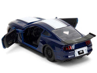 2016 Ford Mustang GT Dark Blue Metallic with White Stripe "F9" (2021) Movie "Fast & Furious" Series 1/32 Diecast Model Car by Jada image 4