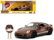 Porsche 911 Turbo Brown and Brown M&M Diecast Figure "M&M's" "Hollywood Rides" Series 1/24 Diecast Model Car by Jada image 3