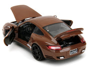 Porsche 911 Turbo Brown and Brown M&M Diecast Figure "M&M's" "Hollywood Rides" Series 1/24 Diecast Model Car by Jada image 4