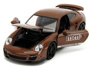 Porsche 911 Turbo Brown and Brown M&M Diecast Figure "M&M's" "Hollywood Rides" Series 1/24 Diecast Model Car by Jada image 5