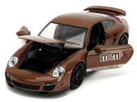 Porsche 911 Turbo Brown and Brown M&M Diecast Figure "M&M's" "Hollywood Rides" Series 1/24 Diecast Model Car by Jada image 5