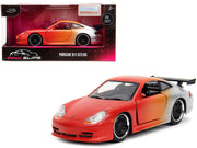 Porsche 911 GT3 RS Matt Orange and Silver Metallic "Pink Slips" Series 1/32 Diecast Model Car by Jada image 3