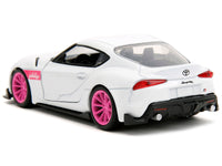 2020 Toyota Supra White Metallic with Pink Wheels "Pink Slips" Series 1/32 Diecast Model Car by Jada image 3