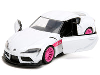 2020 Toyota Supra White Metallic with Pink Wheels "Pink Slips" Series 1/32 Diecast Model Car by Jada image 4