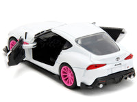 2020 Toyota Supra White Metallic with Pink Wheels "Pink Slips" Series 1/32 Diecast Model Car by Jada image 5