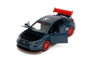 2016 Subaru WRX STI Widebody Dark Blue and Yuji Itadori Diecast Figure "Jujutsu Kaisen" (2020-2023) TV Series "Anime Hollywood Rides" Series 1/24 Diecast Model Car by Jada image 2