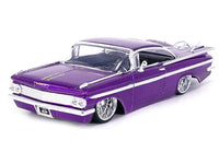 Jada 1959 Impala lowrider candy purple DUB wire wheels Street Low 1:24 34756, view 1