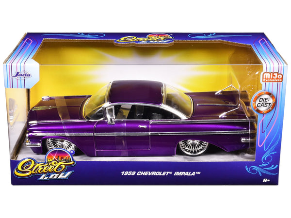 Jada 1959 Impala lowrider candy purple DUB wire wheels Street Low 1:24 34756, view 3