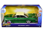1959 Chevrolet Impala Lowrider Green Metallic with Cream Top and DUB Wire Wheels "Street Low" Series 1/24 Diecast Model Car by Jada image 3