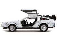 DMC DeLorean Time Machine Brushed Metal (Frost Version) "Back to the Future" (1985) Movie "Hollywood Rides" Series 1/32 Diecast Model Car by Jada image 2
