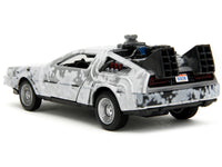 DMC DeLorean Time Machine Brushed Metal (Frost Version) "Back to the Future" (1985) Movie "Hollywood Rides" Series 1/32 Diecast Model Car by Jada image 3
