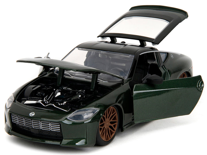 2023 Nissan Z Dark Green Metallic with Black Top "Fast X" (2023) Movie "Fast & Furious" Series 1/24 Diecast Model Car by Jada image 2