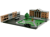 Hill Valley Courthouse Diorama with Black Pickup Truck and Delorean "Back to the Future" (1985) Movie "Nano Scene" Series Model by Jada image 5