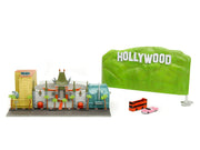 "Hollywood 100" Walk of Fame Diorama with Pink Convertible and Double-Decker Bus "Nano Scene" Series model by Jada image 2