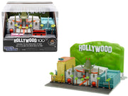 "Hollywood 100" Walk of Fame Diorama with Pink Convertible and Double-Decker Bus "Nano Scene" Series model by Jada image 3