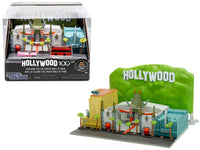 "Hollywood 100" Walk of Fame Diorama with Pink Convertible and Double-Decker Bus "Nano Scene" Series model by Jada image 3