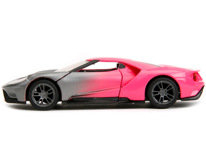 Jada 34851 gray metallic and pink gradient 2017 Ford GT, Pink Slips 1:32 diecast