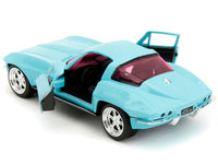 1966 Chevrolet Corvette Light Blue with Pink Tinted Windows "Pink Slips" Series 1/32 Diecast Model Car by Jada image 4