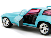 1966 Chevrolet Corvette Light Blue with Pink Tinted Windows "Pink Slips" Series 1/32 Diecast Model Car by Jada image 5
