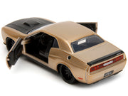 2012 Dodge Challenger SRT8 Gold Metallic with Black Hood "Pink Slips" Series 1/32 Diecast Model Car by Jada image 4