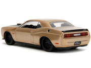2012 Dodge Challenger SRT8 Gold Metallic with Black Hood "Pink Slips" Series 1/32 Diecast Model Car by Jada image 5
