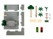 Toretto Cafe Diorama with Mitsubishi Eclipse Green and Ford F-150 SVT Lightning Red "Fast and Furious" "Nano Scene" Series Model by Jada image 2