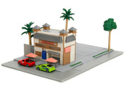 Toretto Cafe Diorama with Mitsubishi Eclipse Green and Ford F-150 SVT Lightning Red "Fast and Furious" "Nano Scene" Series Model by Jada image 4