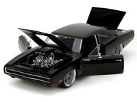 Black 1970 Dodge Charger R/T, Fast X, 1:24, front view with panels open — Jada 34918