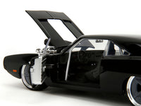 Black 1970 Dodge Charger R/T, Fast X, 1:24, cabin close-up with open door — Jada 34918