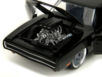 Black 1970 Dodge Charger R/T, Fast X, 1:24, engine-compartment close-up — Jada 34918