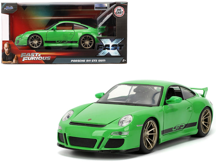 Porsche 911 GT3 (997) Green with Black Accents "Fast X" (2023) Movie "Fast & Furious" Series 1/24 Diecast Model Car by Jada image 2