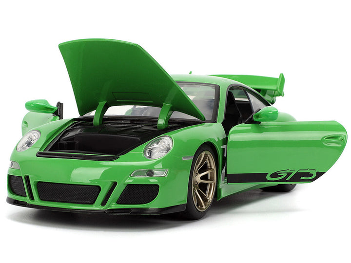 Porsche 911 GT3 (997) Green with Black Accents "Fast X" (2023) Movie "25 Years of Fast & Furious" Series 1/24 Diecast Model Car by Jada image 2