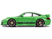 Porsche 911 GT3 (997) Green with Black Accents "Fast X" (2023) Movie "25 Years of Fast & Furious" Series 1/24 Diecast Model Car by Jada image 3