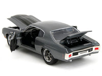 1970 Chevrolet Chevelle SS Gray Metallic with Black Stripes "Fast & Furious" (2009) Movie "Fast & Furious 25th Anniversary" Series 1/24 Diecast Model Car by Jada image 5