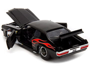 1971 Pontiac GTO Black with Flame Graphics "Bigtime Muscle" Series 1/24 Diecast Model Car by Jada image 2
