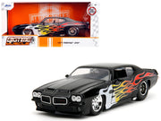 1971 Pontiac GTO Black with Flame Graphics "Bigtime Muscle" Series 1/24 Diecast Model Car by Jada image 5