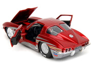 1963 Chevrolet Corvette Stingray Red Metallic with Silver Graphics "Bigtime Muscle" Series 1/24 Diecast Model Car by Jada image 5