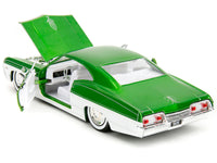 1967 Chevrolet Impala SS Green Metallic and White with White Interior "Bigtime Muscle" Series 1/24 Diecast Model Car by Jada image 3