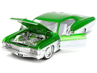 1967 Chevrolet Impala SS Green Metallic and White with White Interior "Bigtime Muscle" Series 1/24 Diecast Model Car by Jada image 4