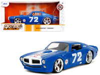1972 Pontiac Firebird #72 Blue with White Stripe "Chevron" "Bigtime Muscle" Series 1/24 Diecast Model Car by Jada image 5