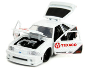 1989 Ford Mustang GT "Texaco" White and Matt Black with Graphics "Bigtime Muscle" Series 1/24 Diecast Model Car by Jada image 4