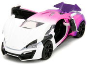 Lykan Hypersport White Pink and Purple Gradient "Pink Slips" Series 1/24 Diecast Model Car by Jada image 3