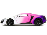 Lykan Hypersport White Pink and Purple Gradient "Pink Slips" Series 1/24 Diecast Model Car by Jada image 4
