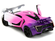 Lykan Hypersport White Pink and Purple Gradient "Pink Slips" Series 1/24 Diecast Model Car by Jada image 5