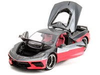 2020 Chevrolet Corvette Gray Metallic and Pink "Pink Slips" Series 1/24 Diecast Model Car by Jada image 3