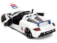 Porsche Carrera GT Convertible #04 "Chevron" White with Graphics "Hyper-Spec" Series 1/24 Diecast Model Car by Jada image 4