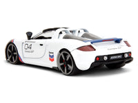 Porsche Carrera GT Convertible #04 "Chevron" White with Graphics "Hyper-Spec" Series 1/24 Diecast Model Car by Jada image 5