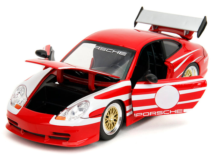 Porsche 911 GT3 (996) Red with White Graphics "Hyper-Spec" Series 1/24 Diecast Model Car by Jada image 2